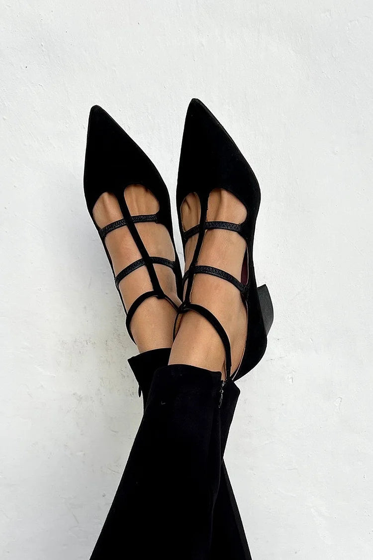 Ankle Strap Pointed Shoes