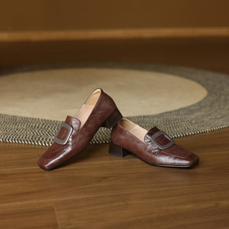 Block Heel Loafers