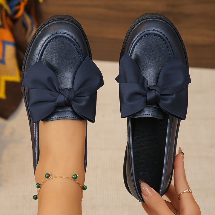 Navy Blue Faux Cover Loafers