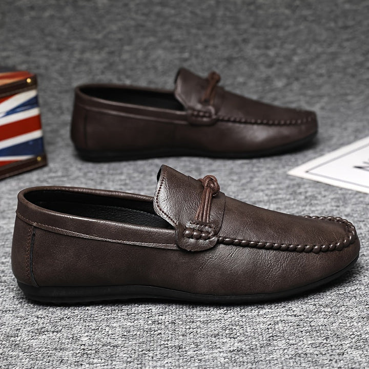 Casual Solid Color Low Top Slip On Business Shoes