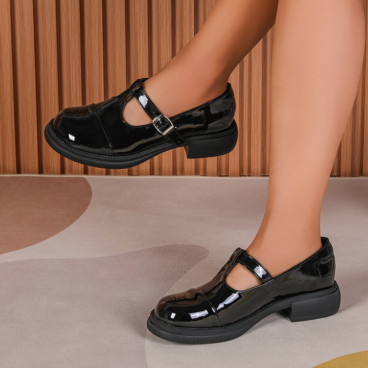 Glossy Black Mary Jane Loafers