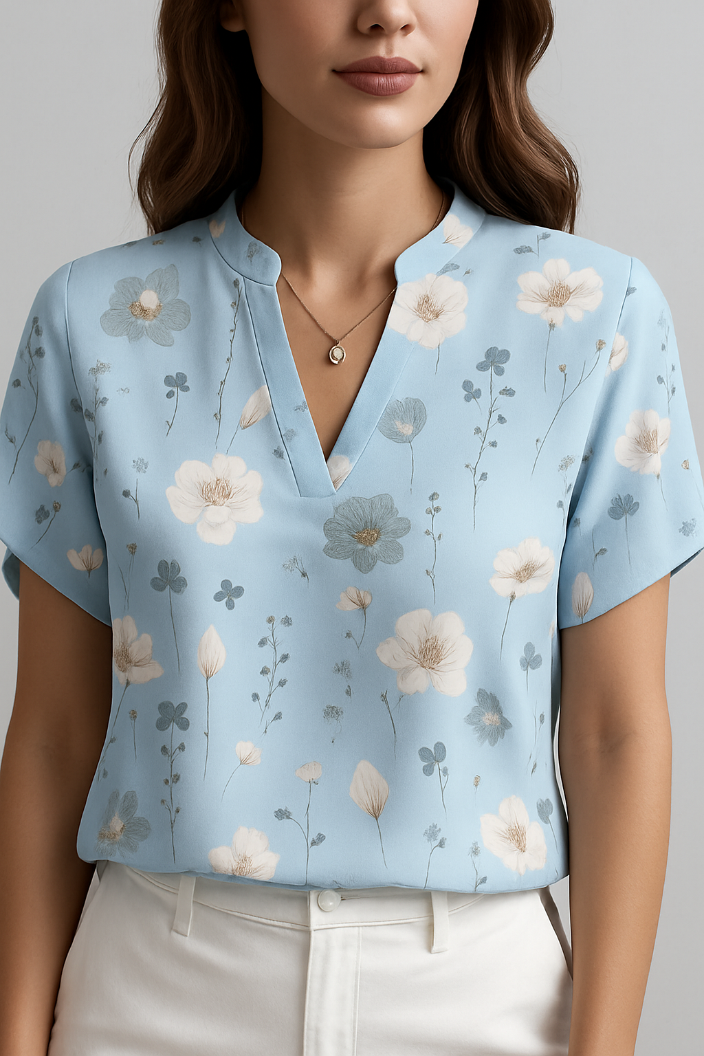 Loose Short Sleeve Blouse