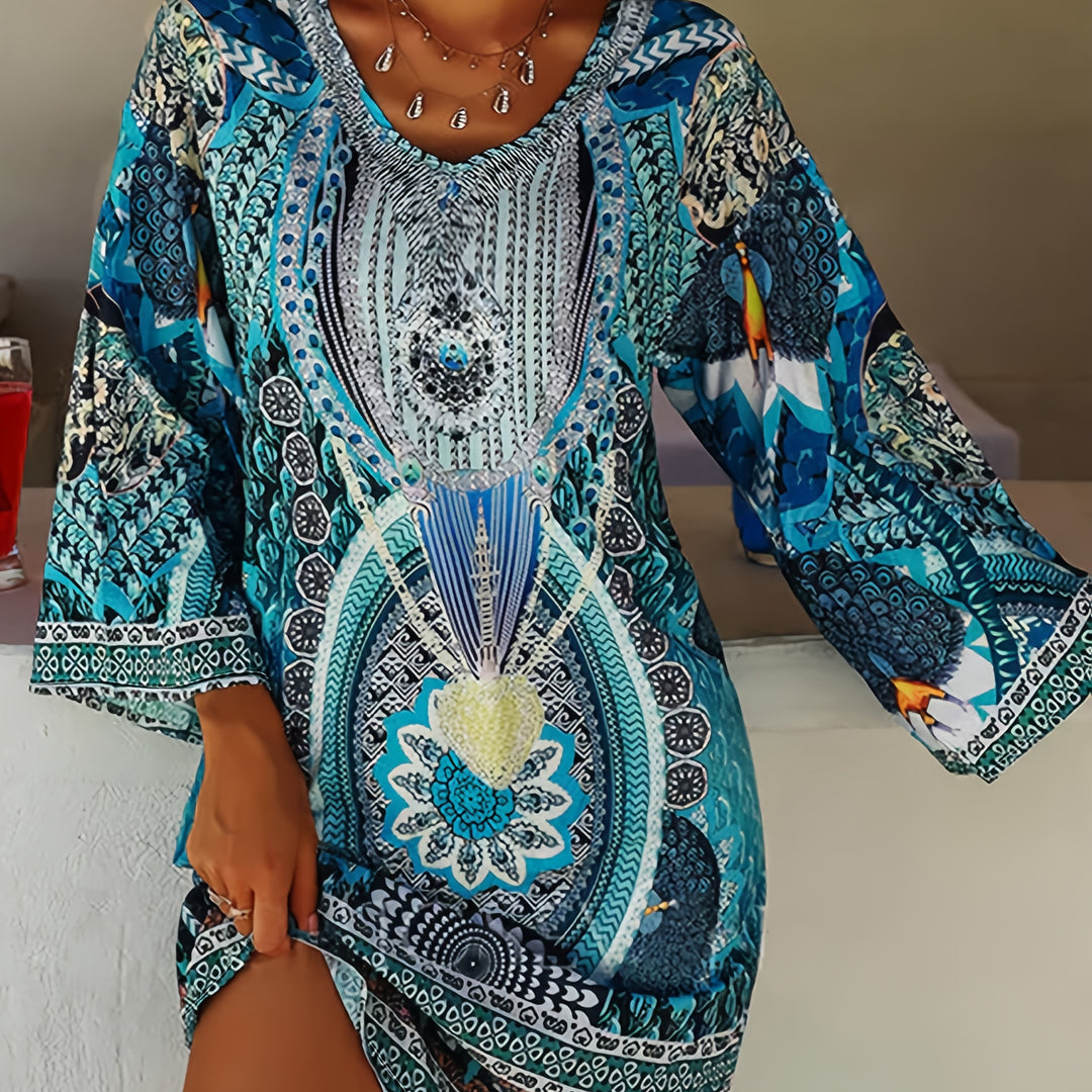 Boho V-neck Midi Dress