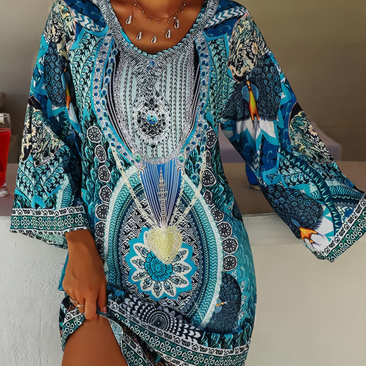 Boho V-neck Midi Dress