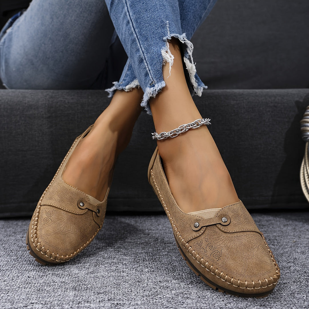 Women's Large Size Retro Slip-On Loafers