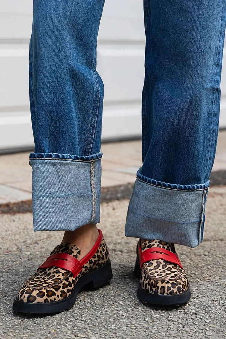 Red Detail Loafers