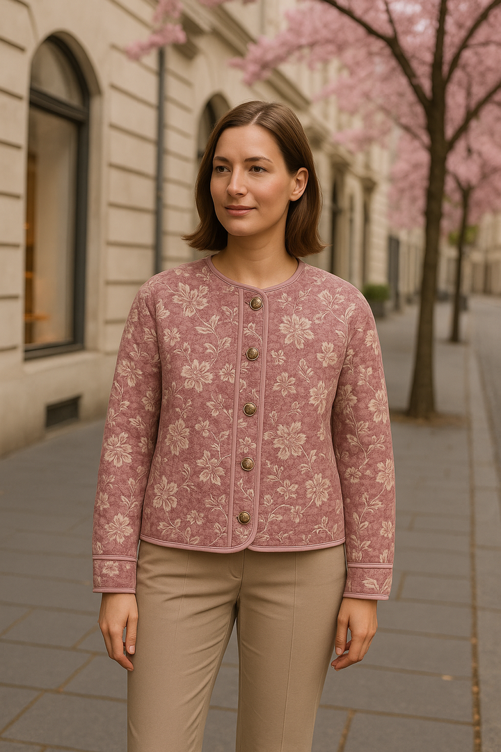 Cropped Floral Bomber