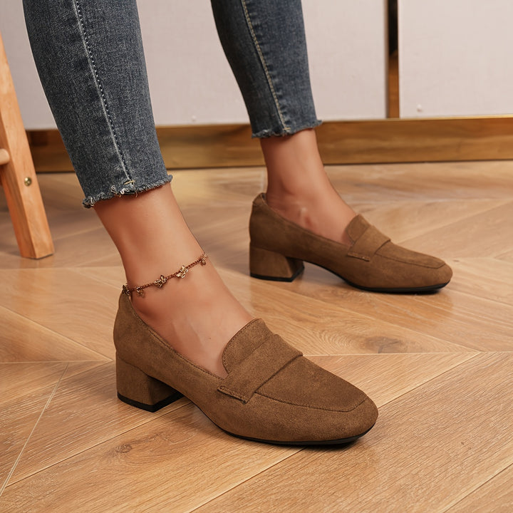 Slip-On Square Toe Mary-Jane Loafers