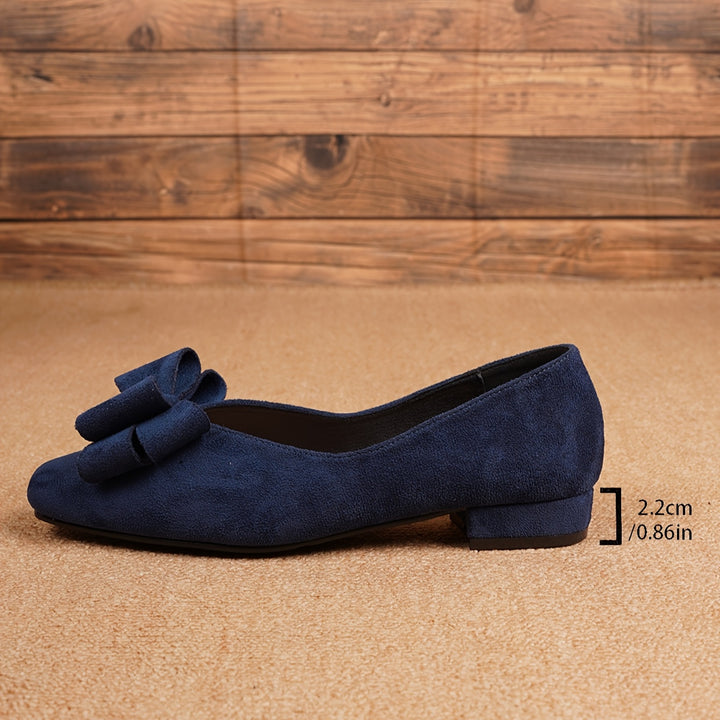 Square Headed Low Heel Single Shoes