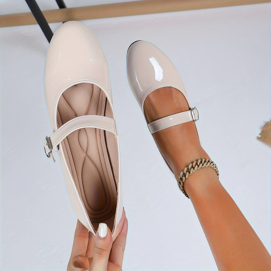 Round-Toe Mary Jane Flats