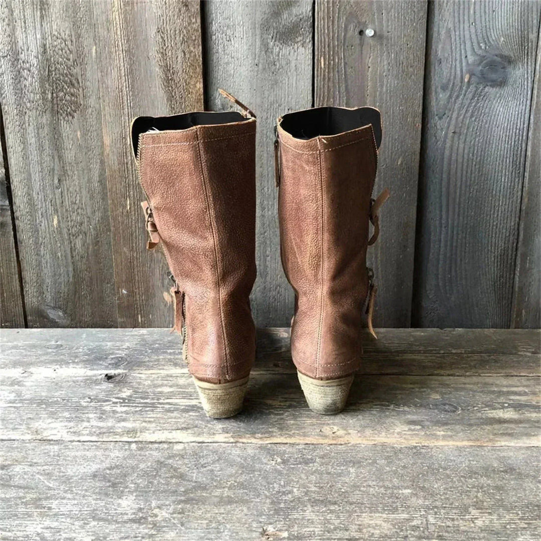 Zipped Design Boots