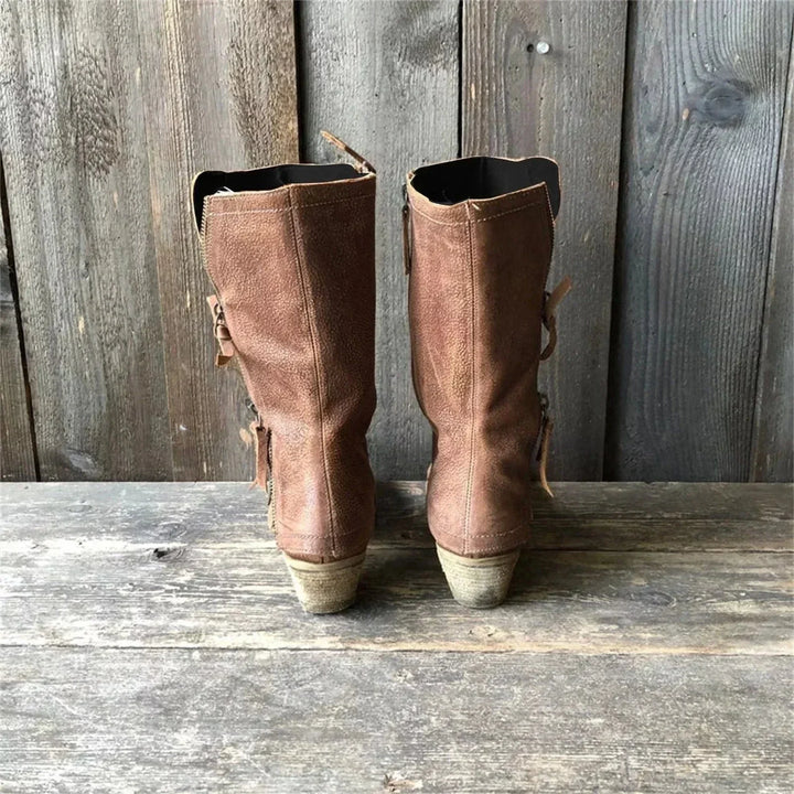 Zipped Design Boots