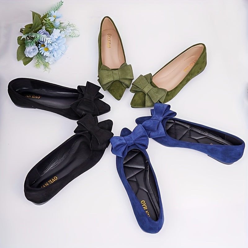 Solid Color Pointed Toe Soft Sole Shoes