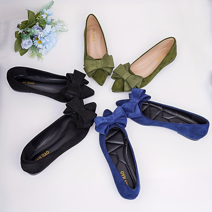 Solid Color Pointed Toe Soft Sole Shoes
