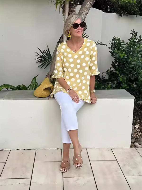 Relaxed V-neck Blouse