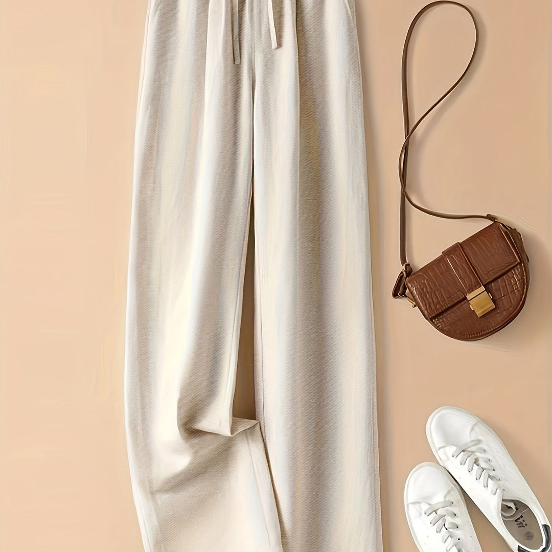 Retro High Waist Wide Leg Viscose Pants