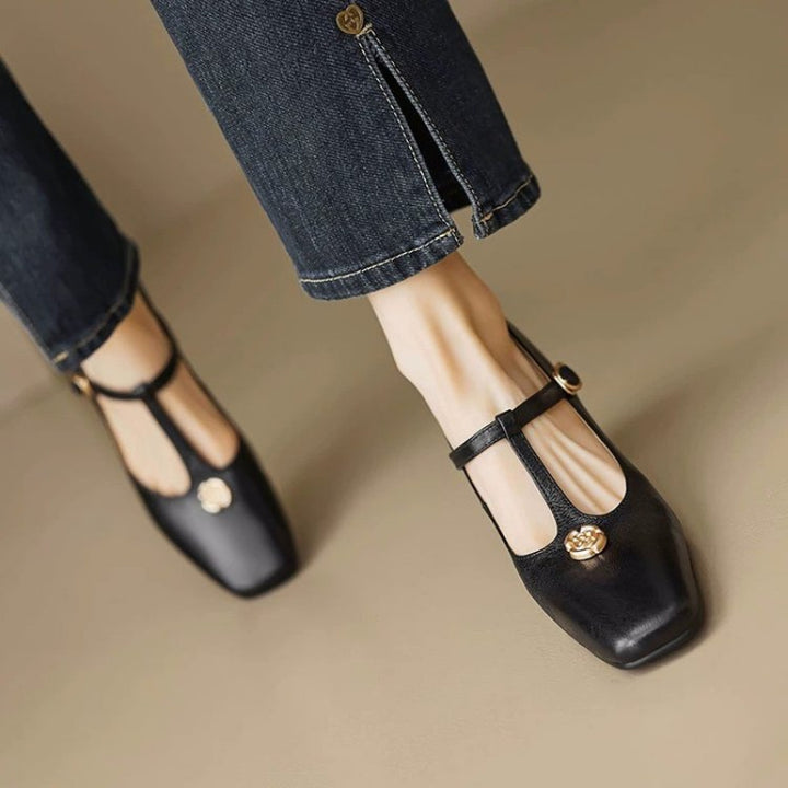 Pointed Toe Chunky Mid-Heel Shoes