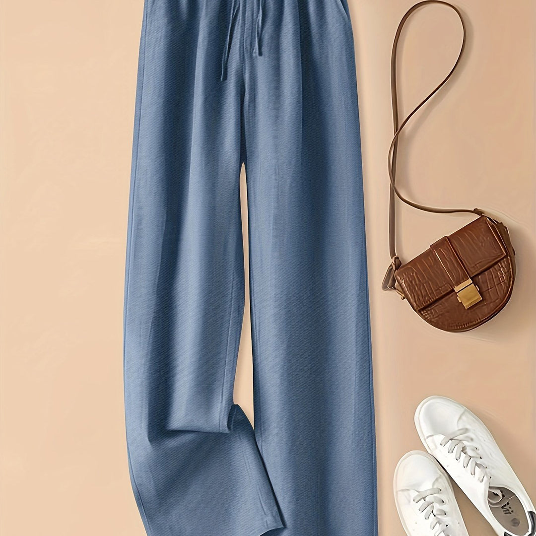 Retro High Waist Wide Leg Viscose Pants