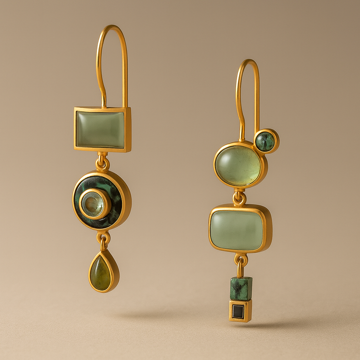 Vintage Green Pearl Earrings