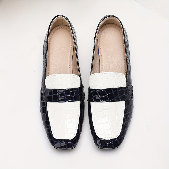 Elegant Block Heel Round Toe Loafers