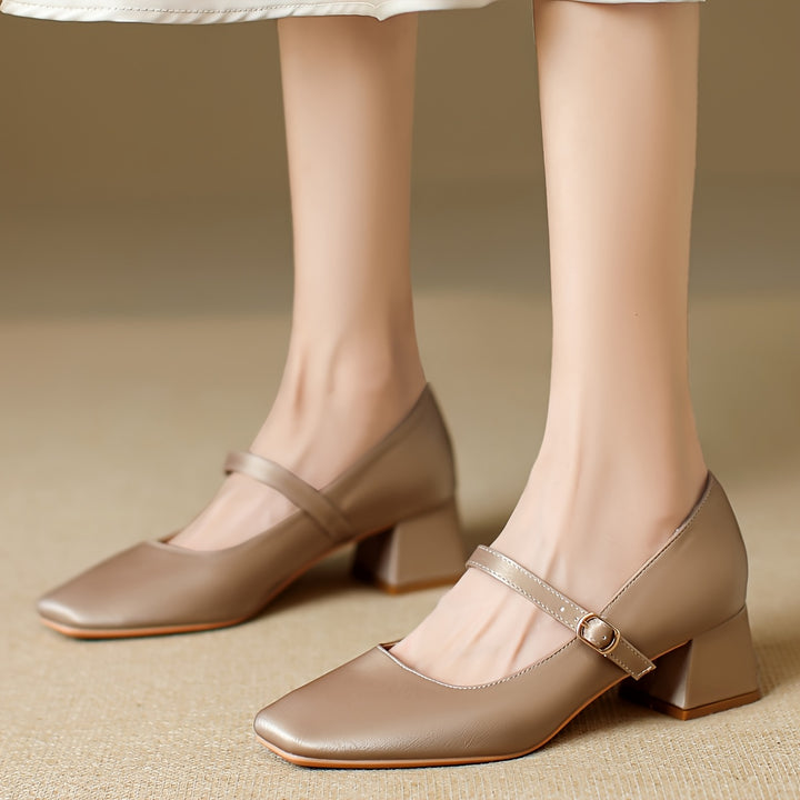 Elegant Chunky Block Heel Shoes
