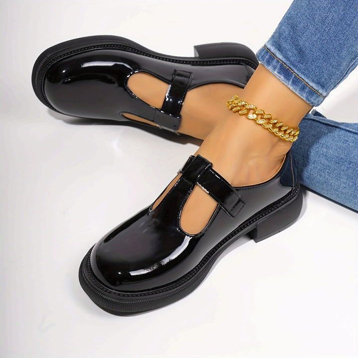 Round Toe T-Bar Shoes