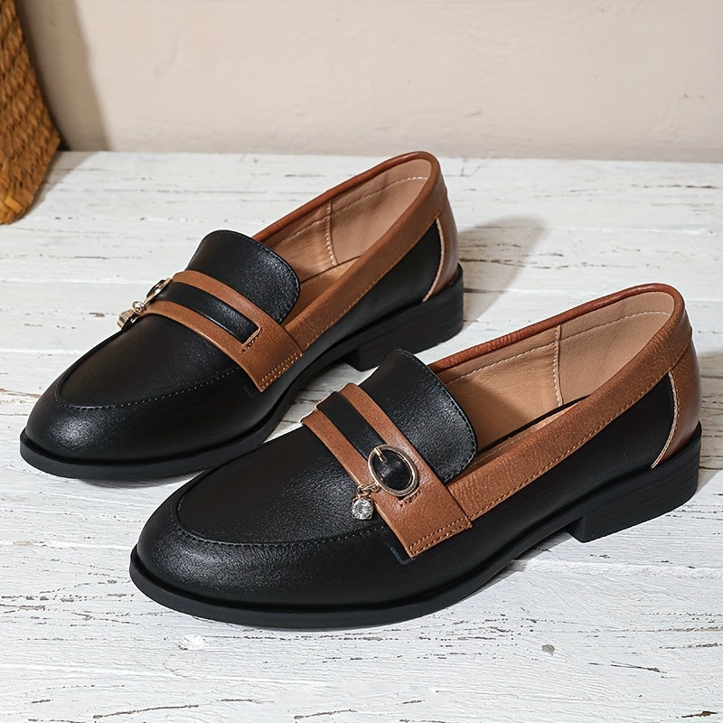 Vintage British Style Slip-On Loafers for Women