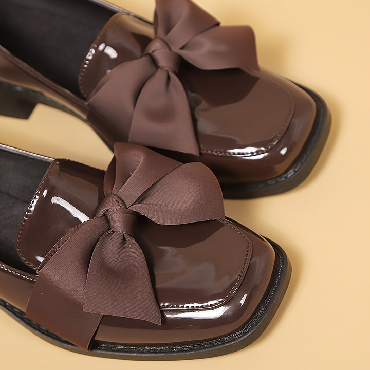 Slip-On Loafers with Bow Detail