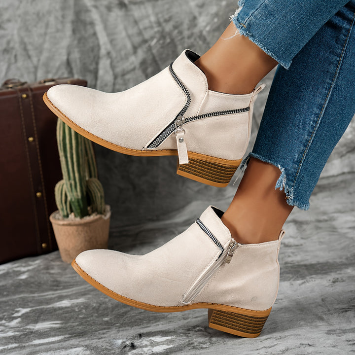 Women's Slip-On Chunky Heel Ankle Boots