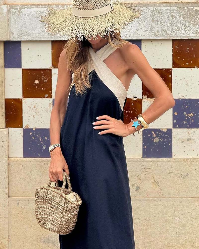 Cross neck Maxi Dress