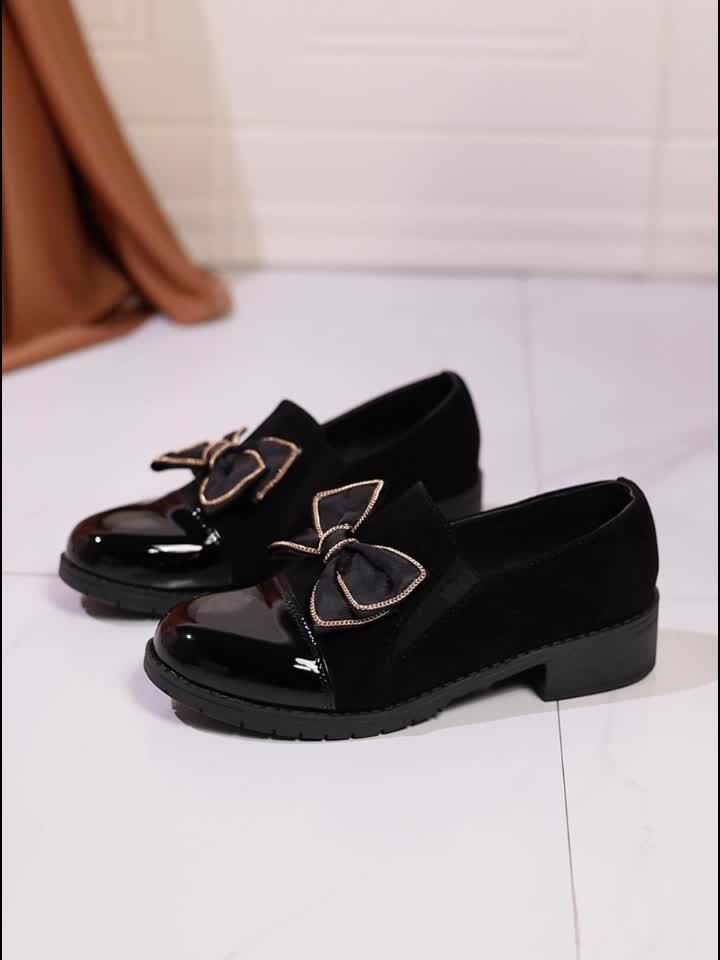 Women's Solid Color Bow-Knot Loafers