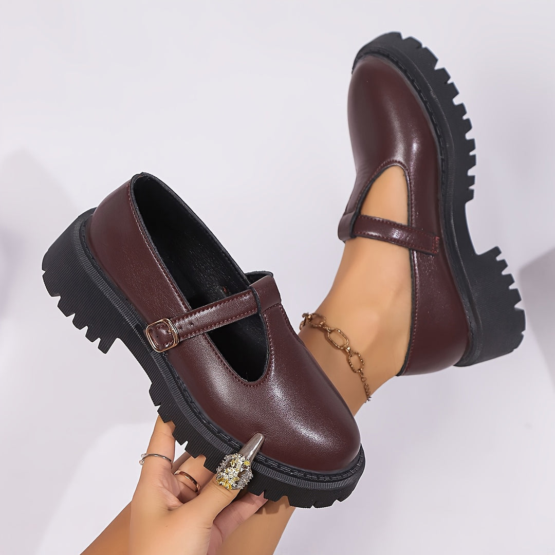 Retro Platform Loafers with Chunky Sole