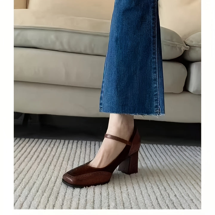 French Retro Brown Shoes for Women