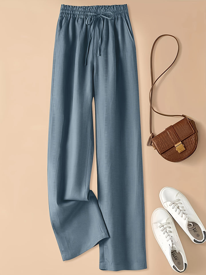 Retro High Waist Wide Leg Viscose Pants