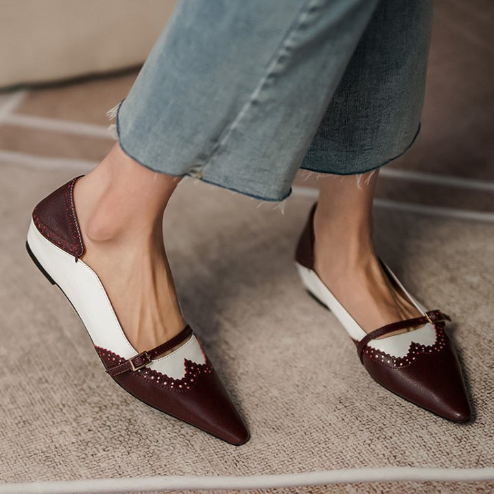 Retro Pointed Toe Ballet Flats