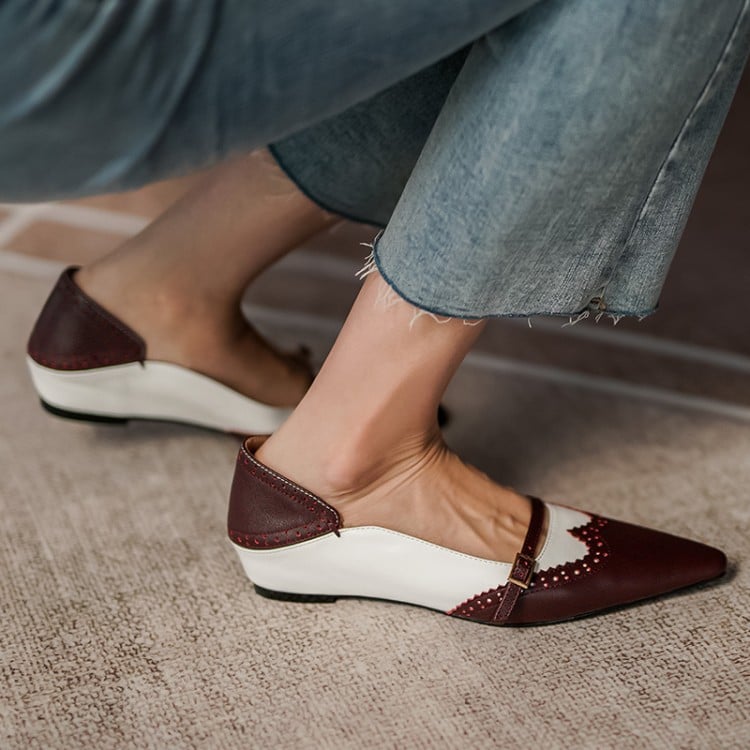 Retro Pointed Toe Ballet Flats
