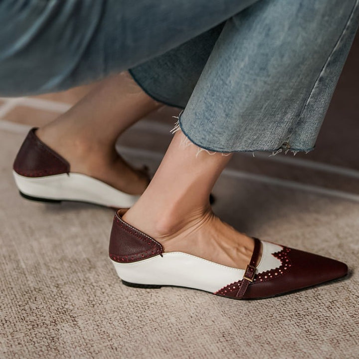 Retro Pointed Toe Ballet Flats