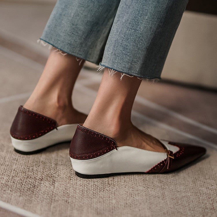 Retro Pointed Toe Ballet Flats