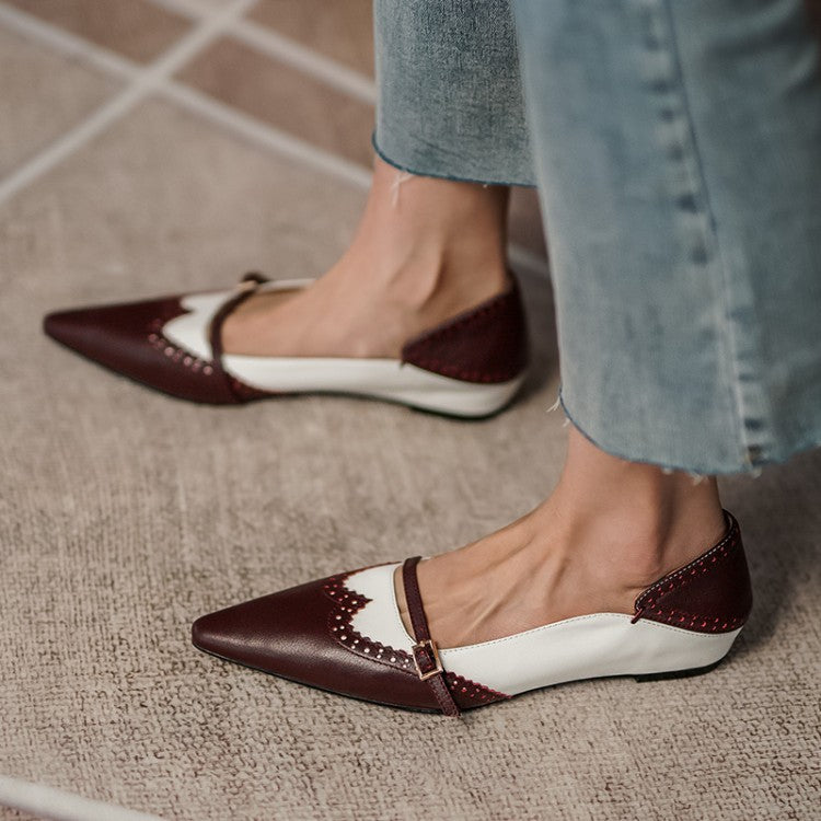 Retro Pointed Toe Ballet Flats