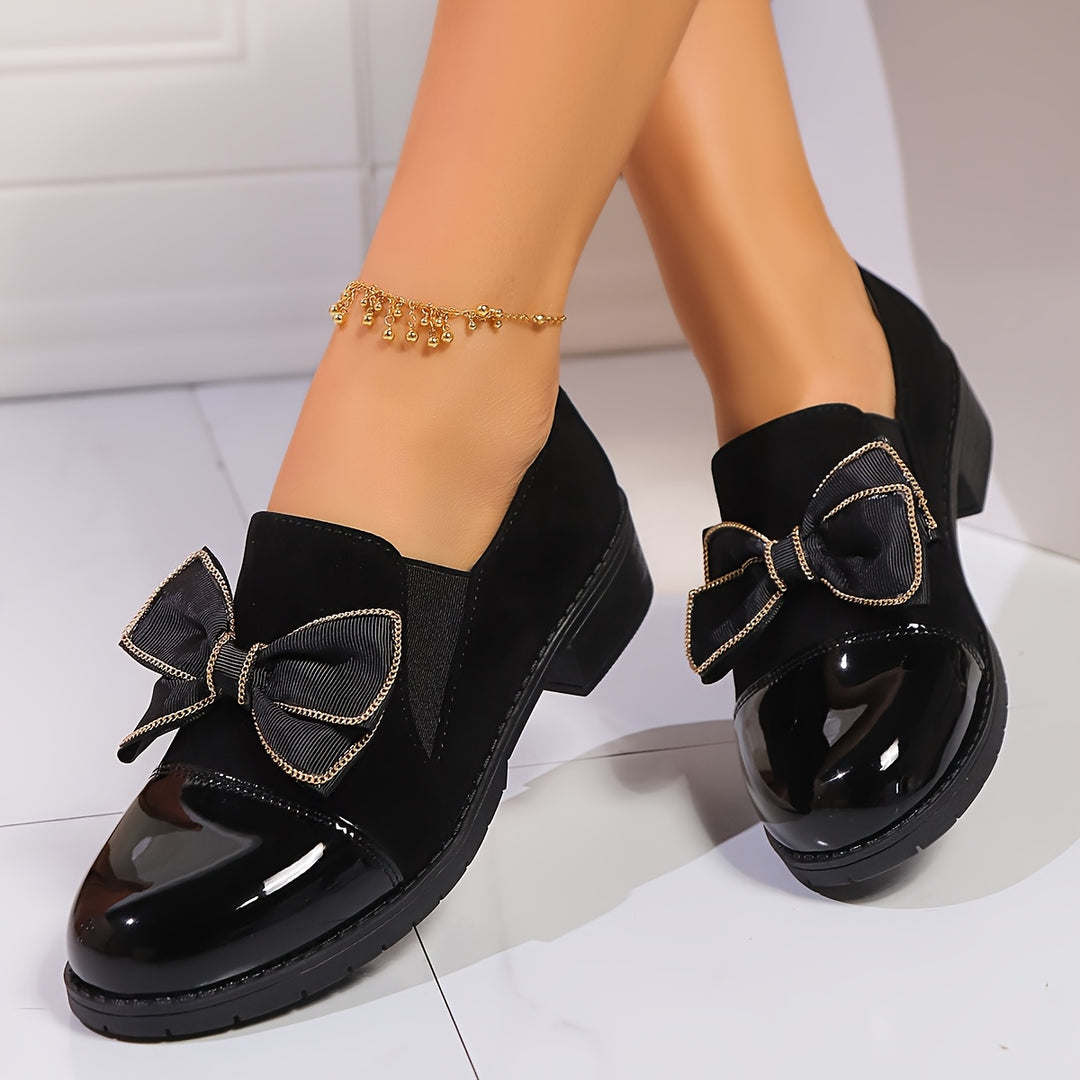 Women's Solid Color Bow-Knot Loafers