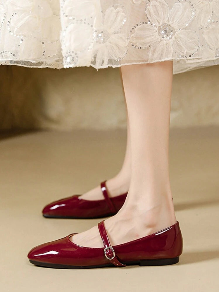 Women'S Burgundy Slip-On Flats