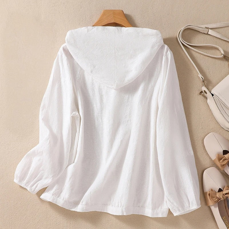 Loose Linen Hoodie