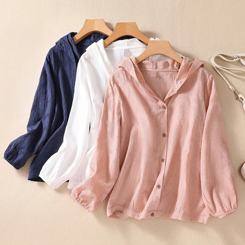 Loose Linen Hoodie