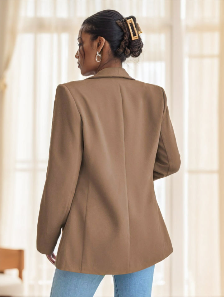 Shawl Collar Solid Color Blazer Jacket