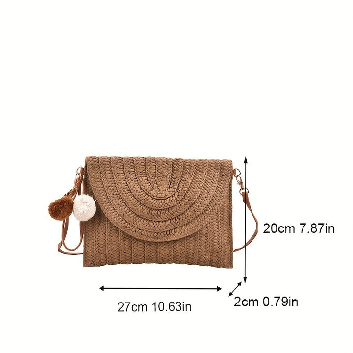 Elegant Handwoven Straw Clutch Bag