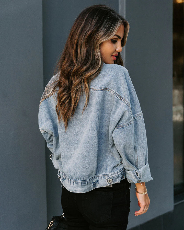 Leopard Denim Jacket