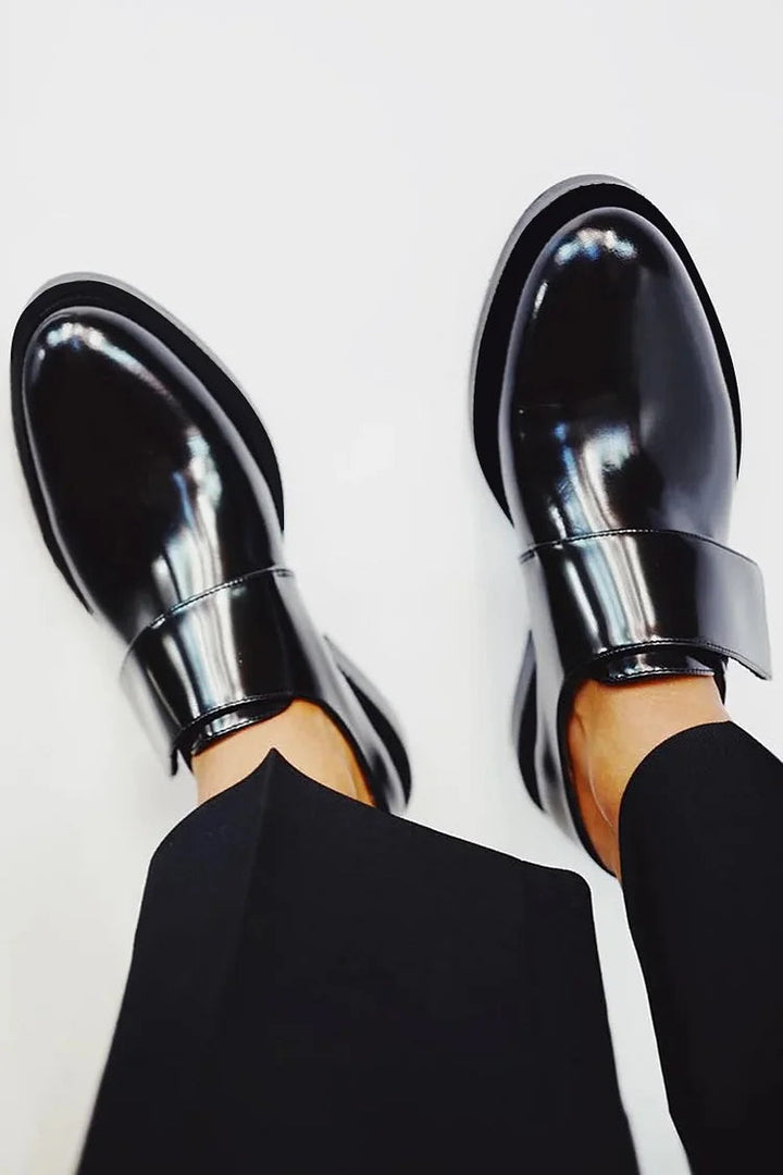 Strap Black Loafers