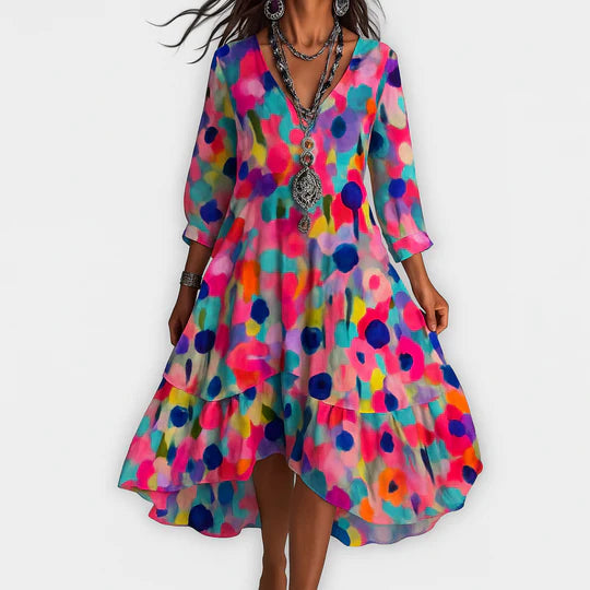 Vintage Boho V-neck Dress