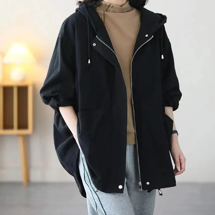 Women Hooded Trench Coat