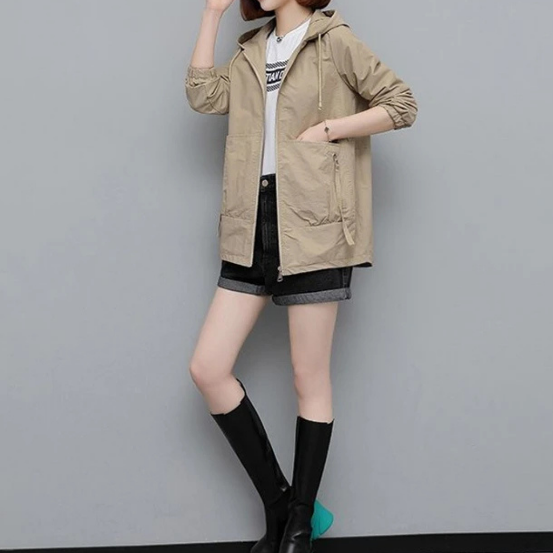Causal Hooded Windbreaker